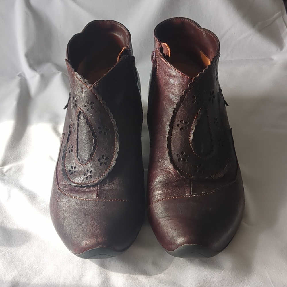 Think! dark oxblood "Aida" leather ankle boots | Size EU 40 | Made in Italy - Picture 7 of 8